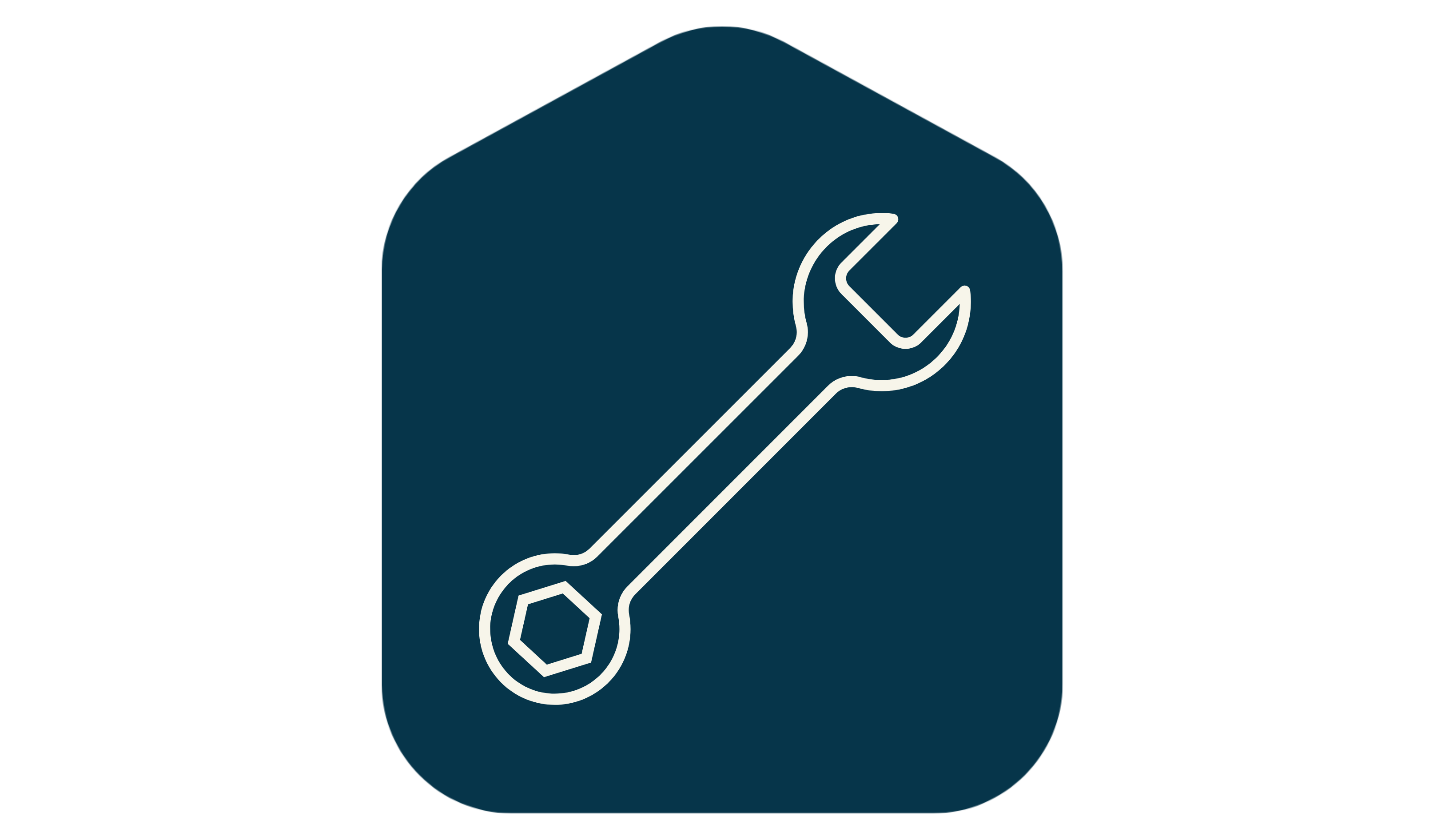 Repair icon in navy house shape