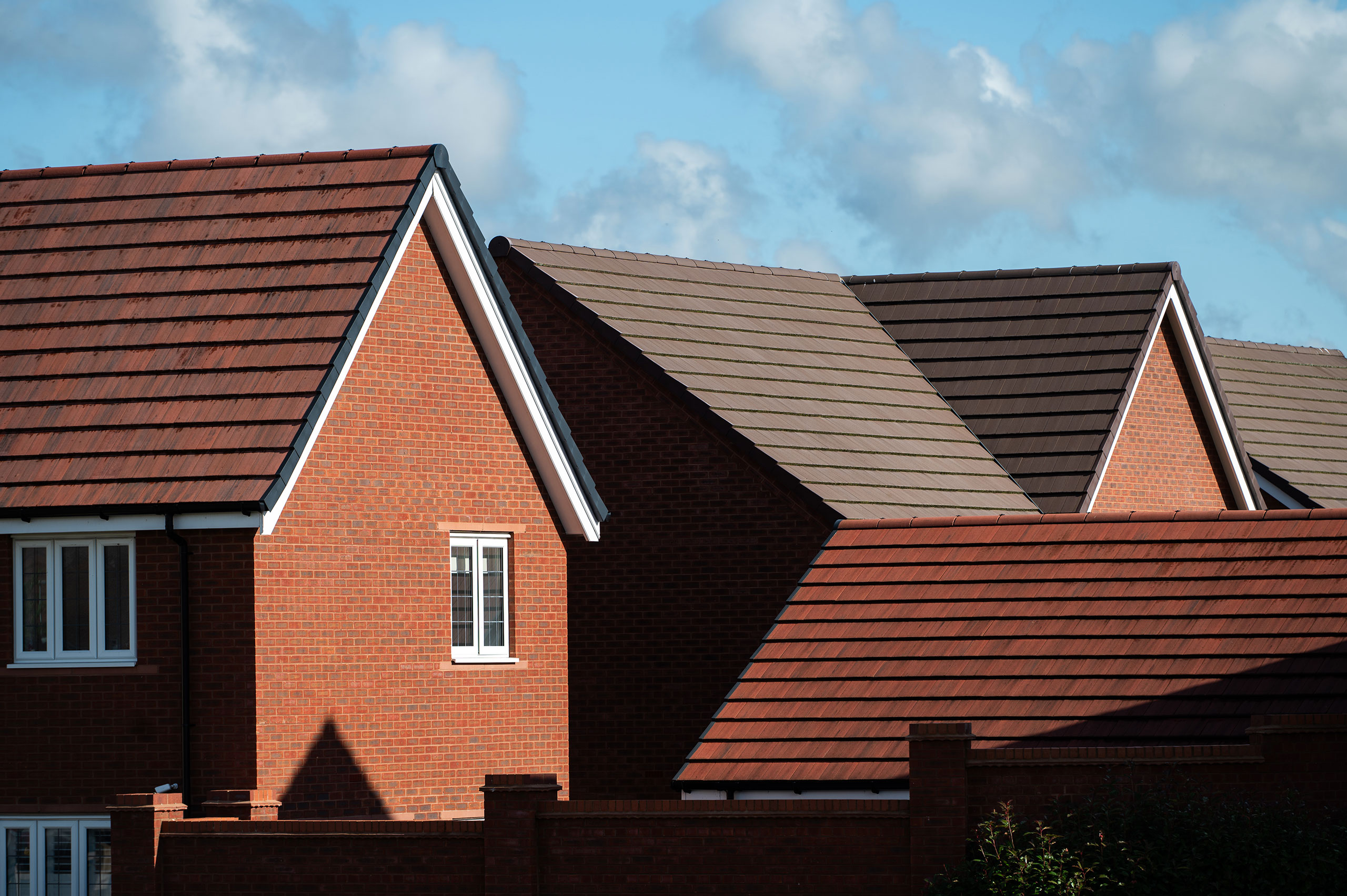 A photo of housing rooftops